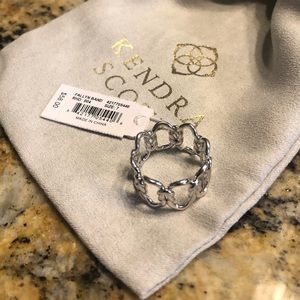 Kendra Scott Fallyn Ring Silver Size 7 NWT